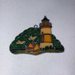 Vintage Lighthouse Stained Glass Suncatcher Sparkling Glass