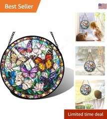 Vibrant Stained Glass Butterfly Window Hanging – Joyful Gifts for All Occasions