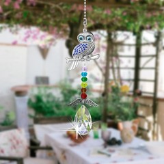 Hanging Crystal Charm Owl Suncatcher for Window and Home Decor,Blue Evil Eye …