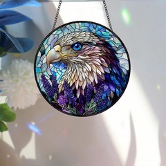 Stained Glass Eagle Suncatcher Handmade Window Decor for Any Occasion 7.8 in