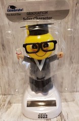Solar Powered Dancing Graduation Smiling Bobble Head Emoji*Class of 2022*Large