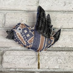 Recycled Fabric Bird Hanging Wall Hook