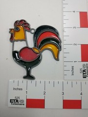 3.5″ Colorful Rooster/hen/ Chicken Stained Glass Hanging Garden Suncatcher