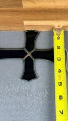 Vintage Purple Stained Glass Cross Suncatcher Christian Window Hanging