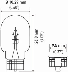 2827NATB Bulb 2827Na 12V 5W W2.1X9.5D Namber (2), Multi