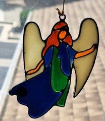 Angel Vintage 1978 Kurt S Adler Christmas Sun Catcher Ornament Stained Glass