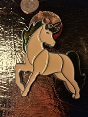 Unicorn Stained Glass Window Suncatcher w/ Suction Cup, Vintage, 4x3in