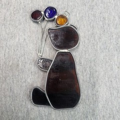 VINTAGE STAINED GLASS SUNCATCHER BALLOONS & A WINNIE THE POOH BEAR