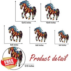 Horse Spiritual Acrylic Suncatcher, Boho Suncatchers for Window Hanging Ornam…