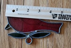 Vtg Lot Of 3 Stained Glass Suncatchers Cardinal Butterfly Flower 4″-5″ Long