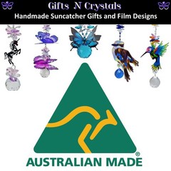 Kookaburra / Rainbow Bird Suncatchers, Crystal Suncatcher Gift, window hanging