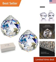 Glass Crystal Prism Ball Pendant Suncatcher Rainbow Maker Hanging Crystal Bal…