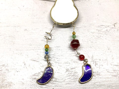 Stained Glass Window Sun Catcher Snowman With Hanging Beads 1 ft long