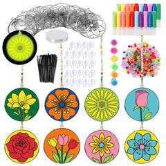 32 Sets Flower DIY Sun Catcher Kits – Window Art Crafts for Kids & Adults