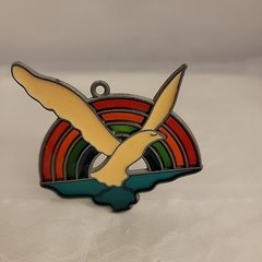 Sun Catcher Stained Glass Ornament 3X3 Vintage Flying Dove Rainbow