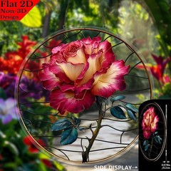 Bicolor Rose Acrylic Suncatcher Valentine’s Day Window Hanging Ornament Gift