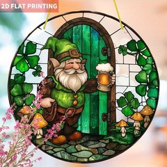 Lucky Irish Acrylic Suncatcher Leprechaun with Beer St. Patrick’s Day Ornament
