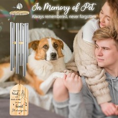 Natural Wind Chimes Hanging Memorial Gifts for Loss of Dog Cat Sympathy Gift Pet