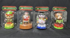NEW Solar Dancing ELF Christmas Santa Snowman Reindeer & Luring 4” Lot Of 4