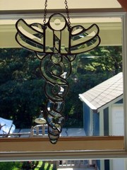ANGEL SUNCATCHER Clear Beveled Glass 11” Long