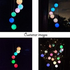Color Changing Solar Power Wind Chime Spiral Spinner Crystal Ball