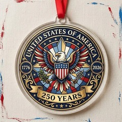 United States Great Seal Patriotic Stained Glass Suncatcher