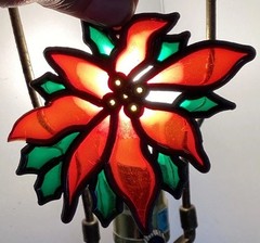 Christmas Stained Glass Suncatchers 9 Vintage Holly Bells Tree Candle Cat Santa