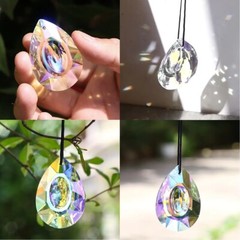 Dragon Eye Crystal 50MM AB Fengshui Faceted Prismatic Chandelier