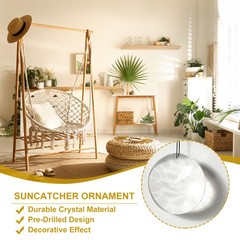 80mm Suncatcher Ornament, Round Bauhinia Faceted Prisms, Transparent