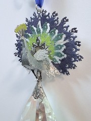 Kirks Folly Peacock Crystal Sun Catcher – large!