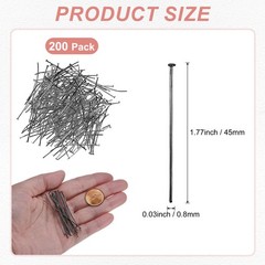 200-Pack 45mm Iron Chandelier Connector Clip Pins for Connecting [Black]
