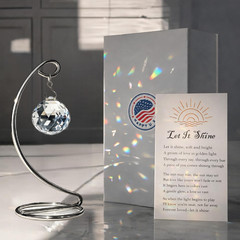 Memorial Suncatcher Tabletop Sympathy Gift with Stand, Crystal Ornament Rainbow