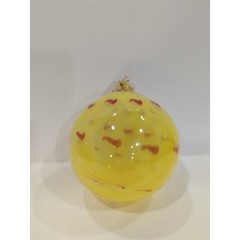 Vintage Large Multi Color Handblown Sphere Suncatcher, Yellow Spere Suncatcher,