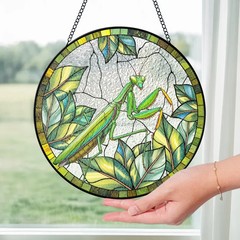 Praying Mantis Stained Glass Suncatcher Insect Nature Lover Window Art Panel