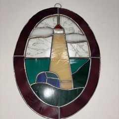 Stained Glass lighthouse beach ocean exquisite design Nautical Sun catcher Gift