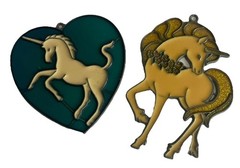 Vintage 80’s Lot Of 2 Unicorn Suncatchers Window Fantasy Mythical