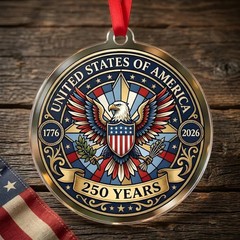United States Great Seal Patriotic Stained Glass Suncatcher