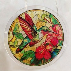 Acrylic Colorful Birds Sun Catcher 2D Flat Puzzle Window Spring Decor Wall