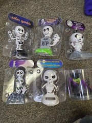 Lot 6 Solar Dancing Stacked Totem Skulls Halloween New
