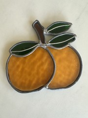 Fruit Orange Stained Glass Suncatcher 3in Window Art Home Decor