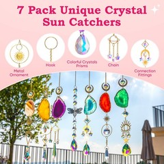 DIY Sun Catcher Kit 168 PCS Crystal Prisms & Agate Slices for Home Decor