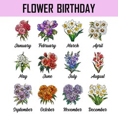 Personalized Birth Flower Suncatcher Acrylic Custom Gift Window Decor