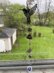 Hummingbird Flower Butterfly Charms Stainless Steel 18 in Tall Sun Catcher