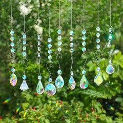 9 Pieces Sun Catchers Indoor Window Suncatcher Crystals Prisms with Chain Pen…