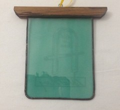 New Gustav Stickley Als Ik Kan Etched Glass Wood Window Hanger Craftsman Farms