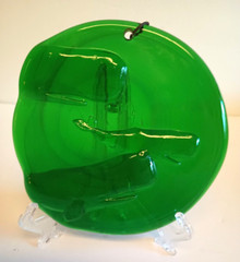 Green Glass Whales Suncatcher Handmade Ornament 5″ Ocean Nautical Beach