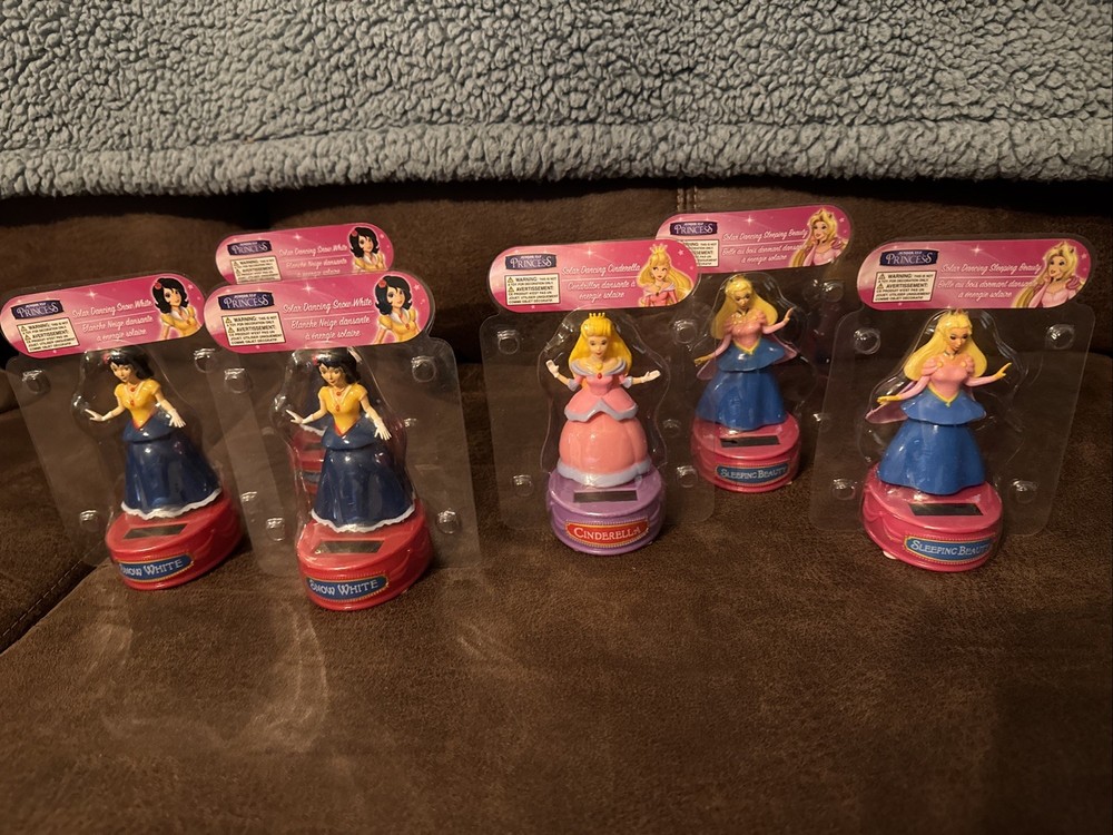 6 Pcs. Solar Dancing CINDERELLA, SNOW WHITE & SLEEPING BEAUTY Disney Princess
