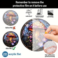 Enchanted Style Mushroom Acrylic Sun Catchers Wall Decor Garden Home Accent