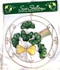 Enesco * Sun Shells * Capiz Shell * Clovers & Rainbow Suncatcher