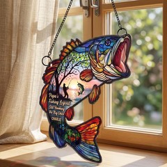 Personalized Best Fisherman Suncatcher Ornament